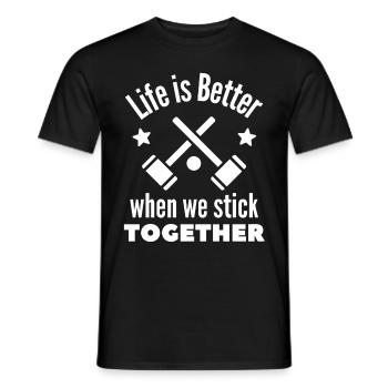 Krocket: Das Leben ist besser, wenn wir zusammenhalten. - Männer T-Shirt - Schwarz - Vorne - AI Model Male 178 light (178cm)