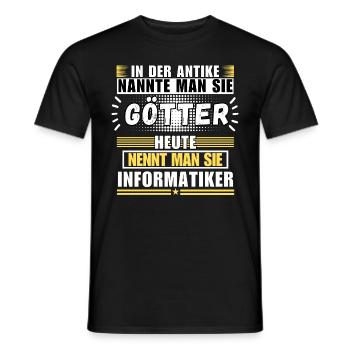 Götter in der Antike. Heute Informatiker - Männer T-Shirt - Schwarz - Vorne - AI Model Male 178 light (178cm)