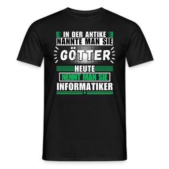 Götter in der Antike. Heute Informatiker - Männer T-Shirt - Schwarz - Vorne - AI Model Male 178 light (178cm)