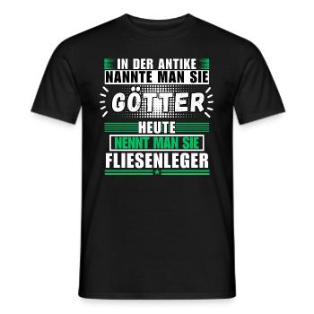 Les dieux dans l’Antiquité. Aujourd’hui carreleur - T-shirt homme - noir - Devant - AI Model Male 178 light (178cm)