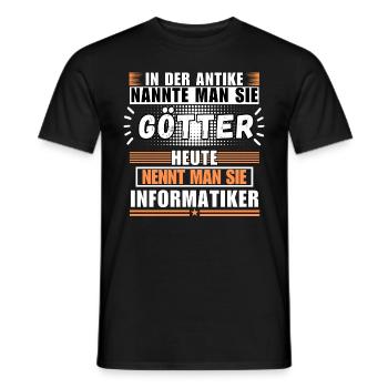 Götter in der Antike. Heute Informatiker - Männer T-Shirt - Schwarz - Vorne - AI Model Male 178 light (178cm)