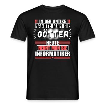 Götter in der Antike. Heute Informatiker - Männer T-Shirt - Schwarz - Vorne - AI Model Male 178 light (178cm)