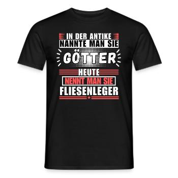 Les dieux dans l’Antiquité. Aujourd’hui carreleur - T-shirt homme - noir - Devant - AI Model Male 178 light (178cm)