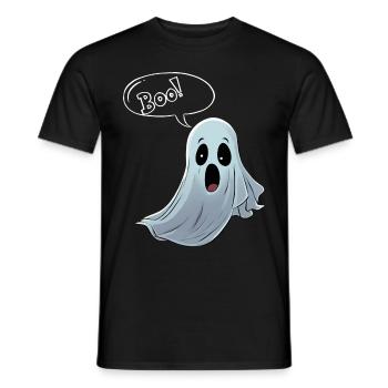 Fantôme "Boo!" Halloween - T-shirt homme - noir - Devant - AI Model Male 178 light (178cm)