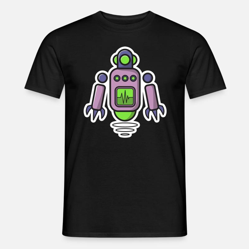 Roboter - Männer T-Shirt - Schwarz