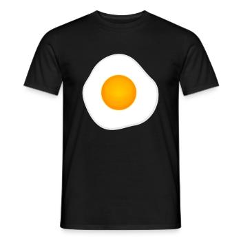 Œuf au plat le matin. - T-shirt homme - noir - Devant - AI Model Male 178 light (178cm)