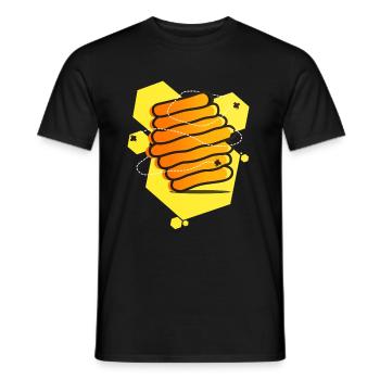 Bee beekeeper honey honey bee - Men's T-Shirt - black - Front - AI Model Male 178 light (178cm)
