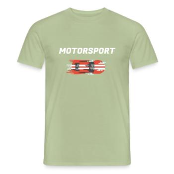 Piste de course de sport automobile - T-shirt homme - vert sauge - Devant - AI Model Male 178 light (178cm)