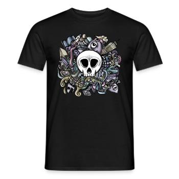 Crâne de griffonnage - T-shirt homme - noir - Devant - AI Model Male 178 light (178cm)