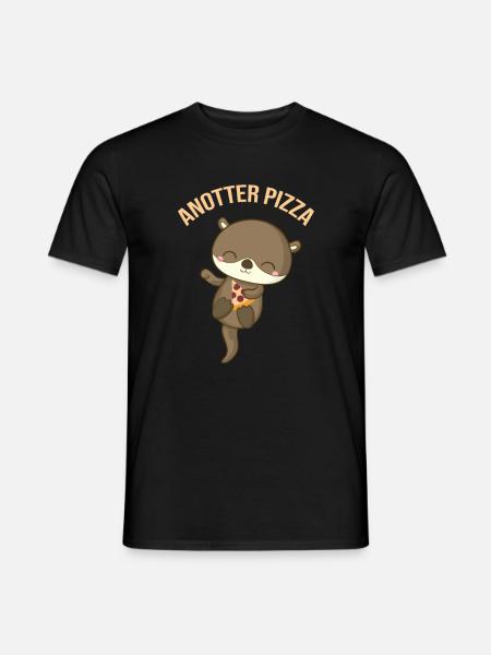 Pizza Essen Pizzastück - Männer T-Shirt - Schwarz