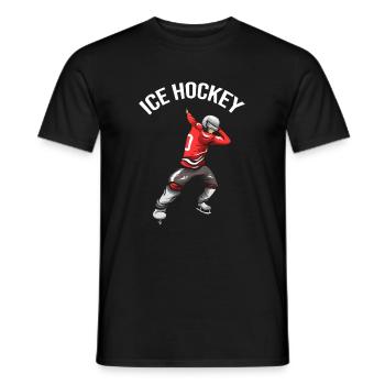 Ice Hockey Feldhockey Hockeyspieler - Männer T-Shirt - Schwarz - Vorne - AI Model Male 178 light (178cm)