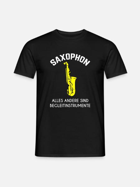 Saxophon Blasinstrument Musik - Männer T-Shirt - Schwarz