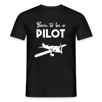 Voyage en avion pilote - T-shirt homme - noir - Devant - AI Model Male 178 light (178cm)