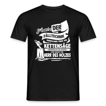 Wood Chainsaw Lumberjack - Men's T-Shirt - black - Front - AI Model Male 178 light (178cm)