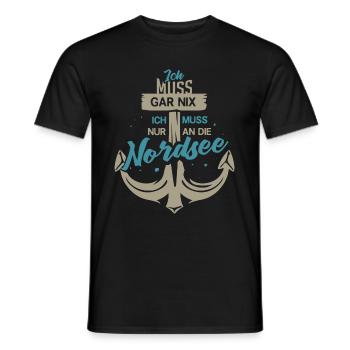 Nordsee Freizeit Urlaub Meer - Männer T-Shirt - Schwarz - Vorne - AI Model Male 178 light (178cm)