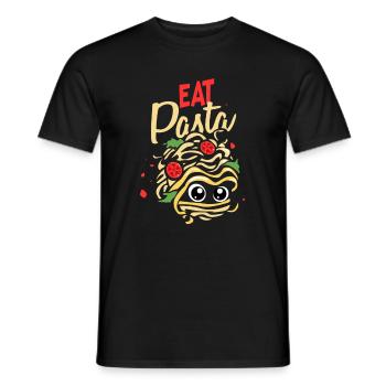 Eat pasta spaghetti food - Men's T-Shirt - black - Front - AI Model Male 178 light (178cm)