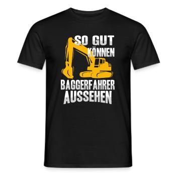 Dredge driver Excavator Dredging construction site - Men's T-Shirt - black - Front - AI Model Male 178 light (178cm)