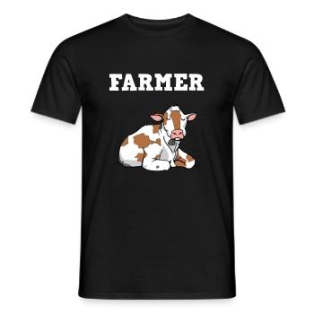 Cows agriculture - Men's T-Shirt - black - Front - AI Model Male 178 light (178cm)