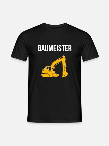 Baggerfahrer Baumeister Baustelle Bagger Baggern - Männer T-Shirt - Schwarz
