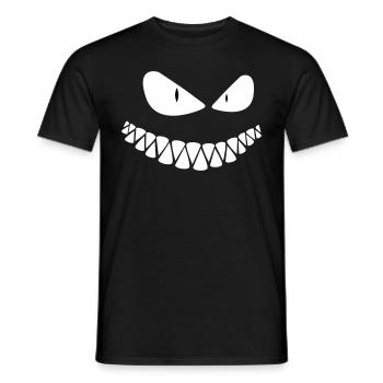 Gruseliges Grinsegesicht - Männer T-Shirt - Schwarz - Vorne - AI Model Male 178 light (178cm)