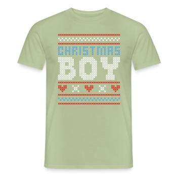 Garçon de noël - T-shirt homme - vert sauge - Devant - AI Model Male 178 light (178cm)