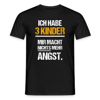 3 Kinder Vater Mutter Eltern - Männer T-Shirt - Schwarz - Vorne - AI Model Male 178 light (178cm)