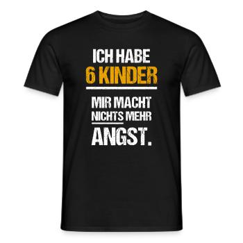 6 Kinder Vater Mutter Eltern - Männer T-Shirt - Schwarz - Vorne - AI Model Male 178 light (178cm)