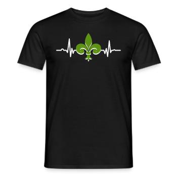 Fleur de Lis Lys Heartbeat - Men's T-Shirt - black - Front - AI Model Male 178 light (178cm)