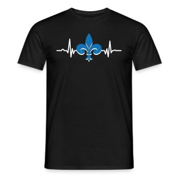 Fleur de Lis Lys Battement de Coeur - T-shirt homme - noir - Devant - AI Model Male 178 light (178cm)