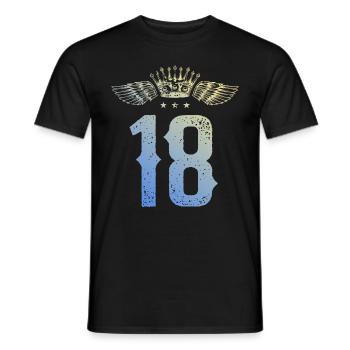 18 Zahl Krone - Männer T-Shirt - Schwarz - Vorne - AI Model Male 178 light (178cm)