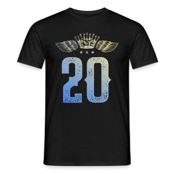 20 Number Crown - Men's T-Shirt - black - Front - AI Model Male 178 light (178cm)