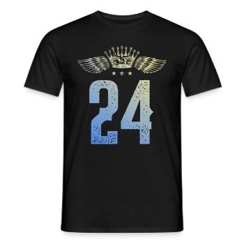 24 Zahl Krone - Männer T-Shirt - Schwarz - Vorne - AI Model Male 178 light (178cm)