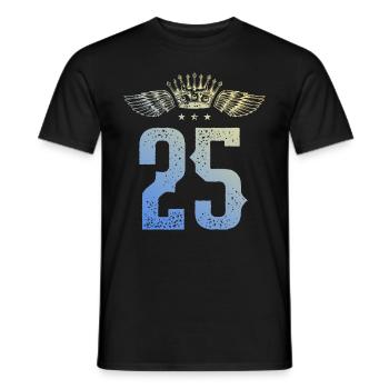 25 Zahl Krone - Männer T-Shirt - Schwarz - Vorne - AI Model Male 178 light (178cm)