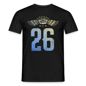 26 Zahl Krone - Männer T-Shirt - Schwarz - Vorne - AI Model Male 178 light (178cm)
