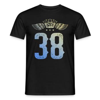 38 Number crown - Men's T-Shirt - black - Front - AI Model Male 178 light (178cm)
