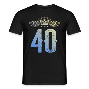 40 Zahl Krone - Männer T-Shirt - Schwarz - Vorne - AI Model Male 178 light (178cm)