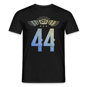 44 Zahl Krone - Männer T-Shirt - Schwarz - Vorne - AI Model Male 178 light (178cm)
