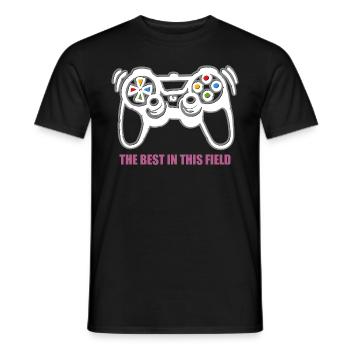 Game Console Gamer - Men's T-Shirt - black - Front - AI Model Male 178 light (178cm)