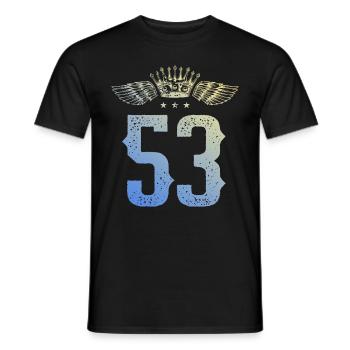 53 Number crown - Men's T-Shirt - black - Front - AI Model Male 178 light (178cm)