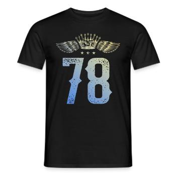 78 Number crown - Men's T-Shirt - black - Front - AI Model Male 178 light (178cm)