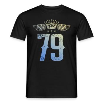 79 Number crown - Men's T-Shirt - black - Front - AI Model Male 178 light (178cm)