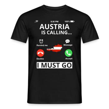 Drapeau de l’Autriche Autriche Drapeau autrichien AT - T-shirt homme - noir - Devant - AI Model Male 178 light (178cm)