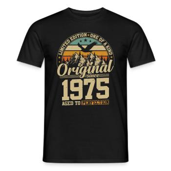 cadeau d'anniversaire 49 ans 1975 édition limitée - T-shirt homme - noir - Devant - AI Model Male 178 light (178cm)