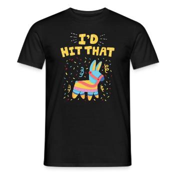 Je frapperais QUE PINATA - Pour les fans Mexique - T-shirt homme - noir - Devant - AI Model Male 178 light (178cm)