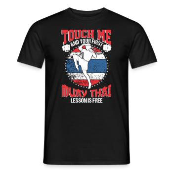 Muay Thai Thaiboxing Kickboxing MMA Shirt - Men's T-Shirt - black - Front - AI Model Male 178 light (178cm)