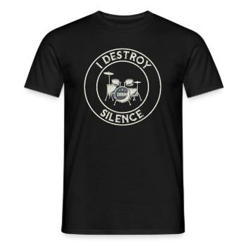 I Destroy Silence Drums Drum Set ... drummer - Men's T-Shirt - black - Front - AI Model Male 178 light (178cm)