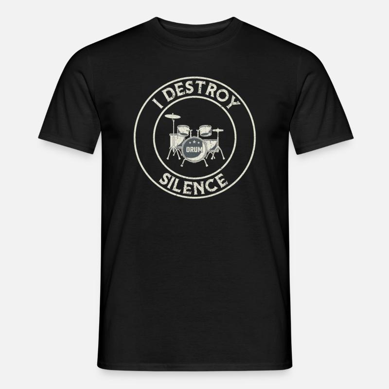 I Destroy Silence Drums Drum Set... Drummer - Männer T-Shirt - Schwarz