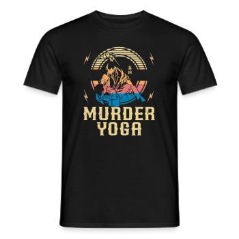 Murder Yoga Drôle Vintage Jiu Jitsu Brésilien - T-shirt homme - noir - Devant - AI Model Male 178 light (178cm)