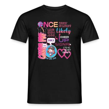 Korea Inspired KPop Once Twice What is Lo ... K-Pop - Men's T-Shirt - black - Front - AI Model Male 178 light (178cm)