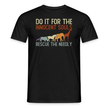 Bien-être animal Sauvetage des animaux Activiste Animal Shelter Loi sur les animaux - T-shirt homme - noir - Devant - AI Model Male 178 light (178cm)